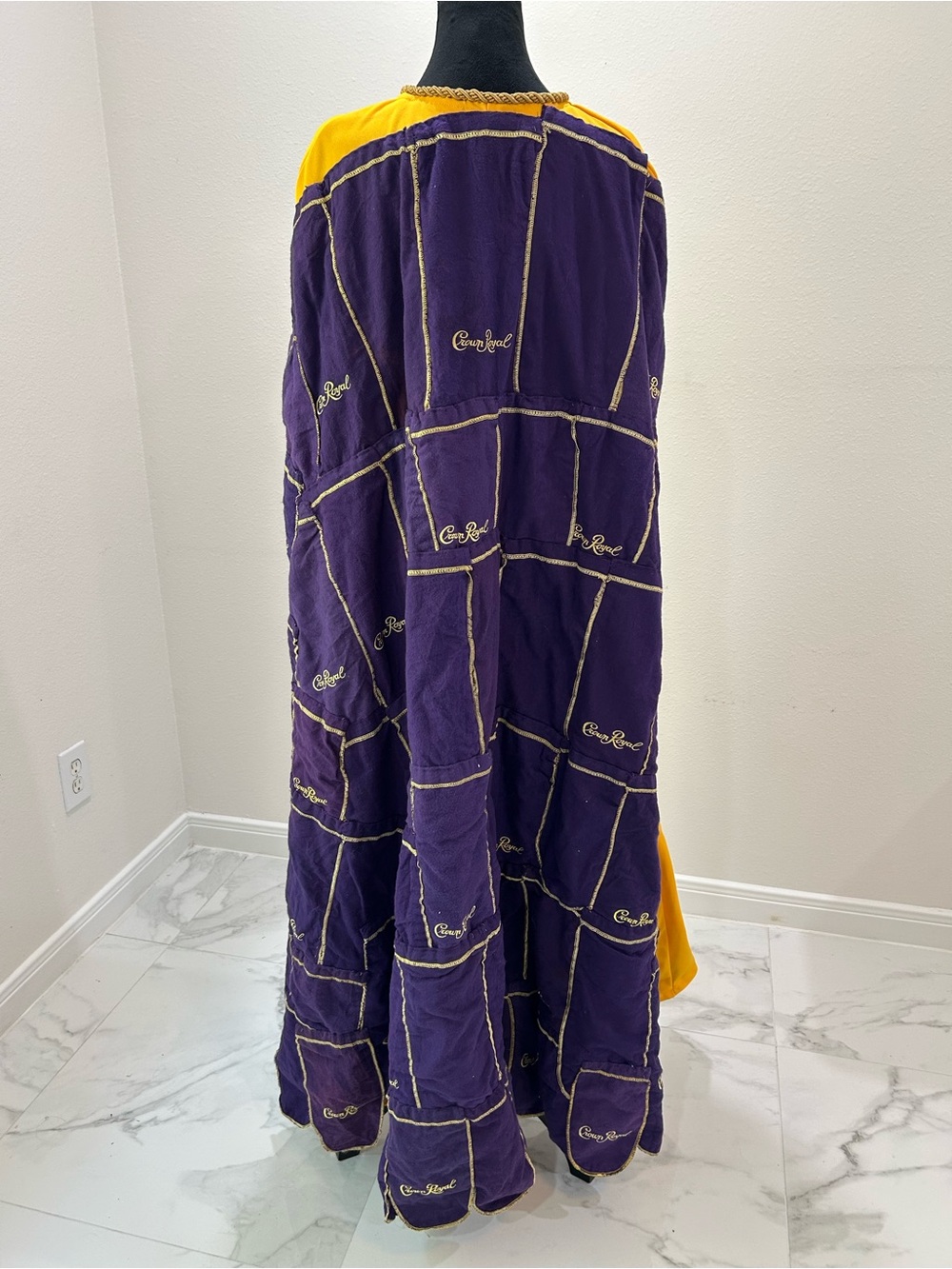 Crown Royal  Inspired Purple & Gold Handmade Patchwork Cape